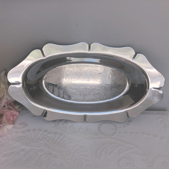Vintage Silver Fluted Tray - Picture 1 of 3